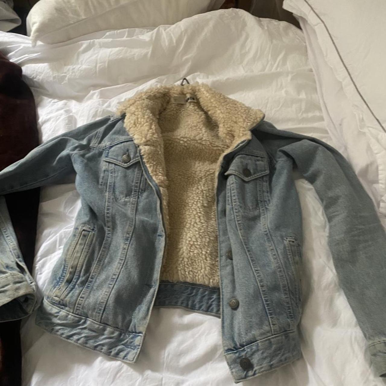 Topshop Moto Denim Jacket Size 8 Good Condition Depop