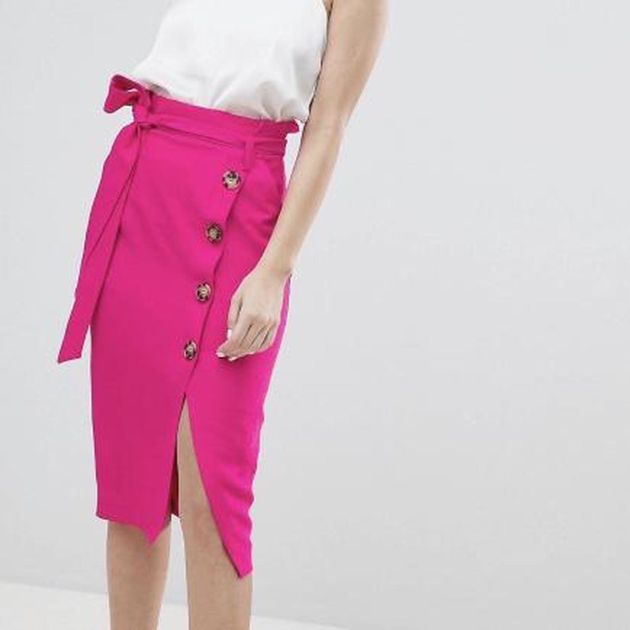 Pink midi skirt river island best sale