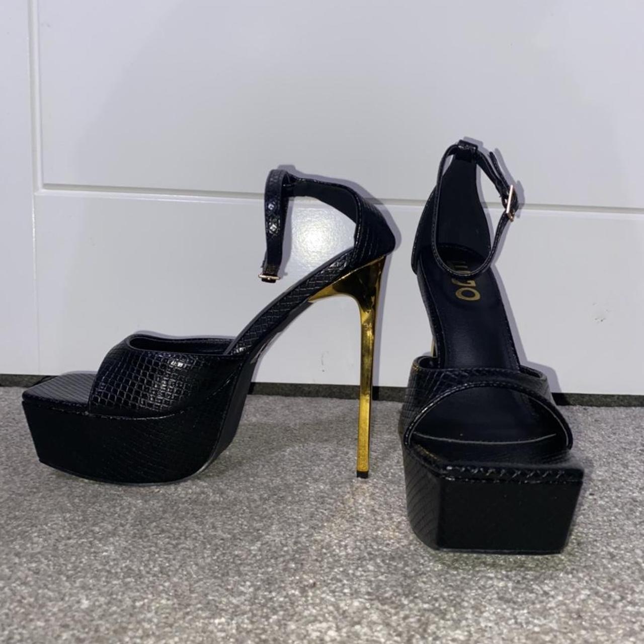 Ego black and gold stiletto heels - BRAND NEW - Depop