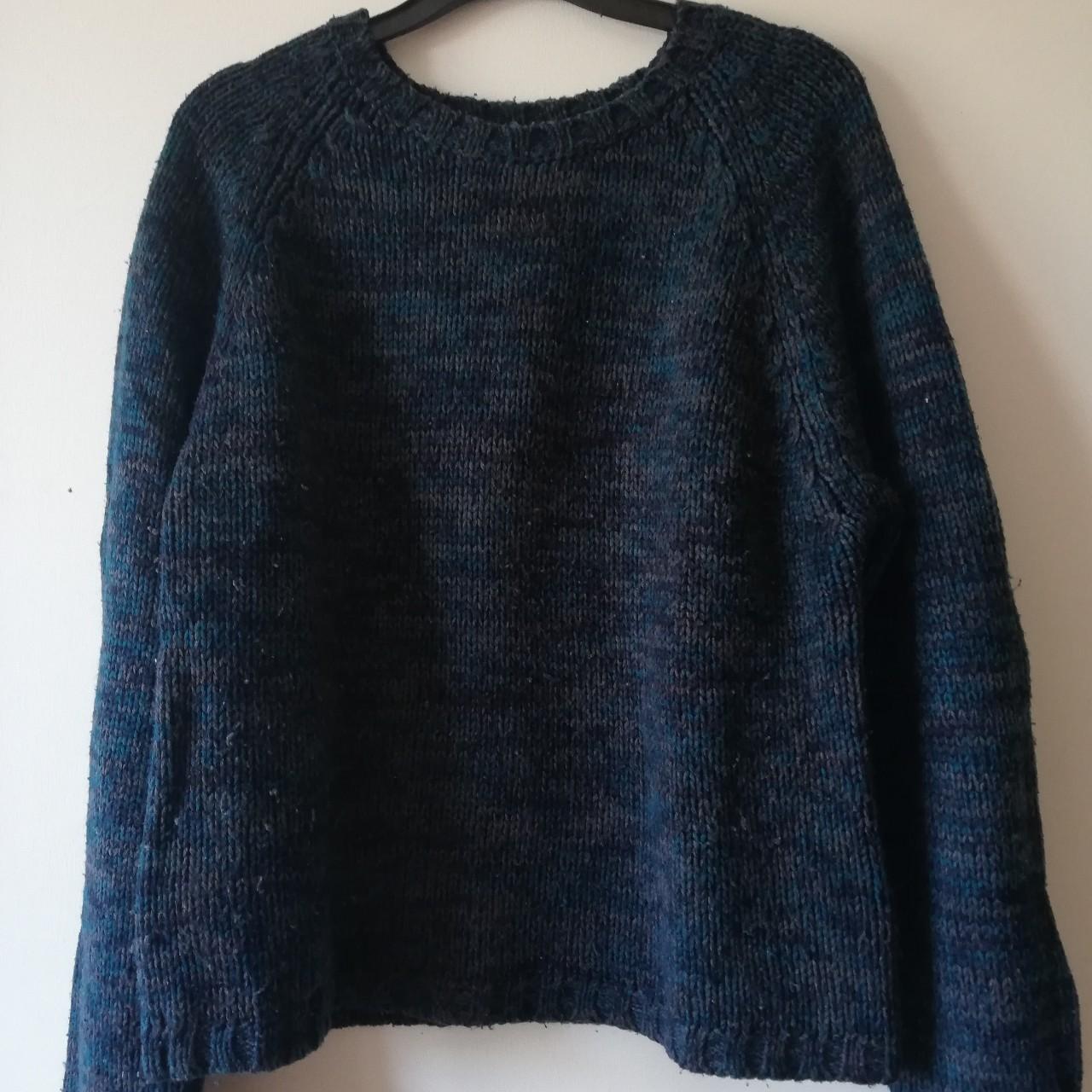 Blue💙green💚 and grey flecked knitted jumper Lovely... - Depop