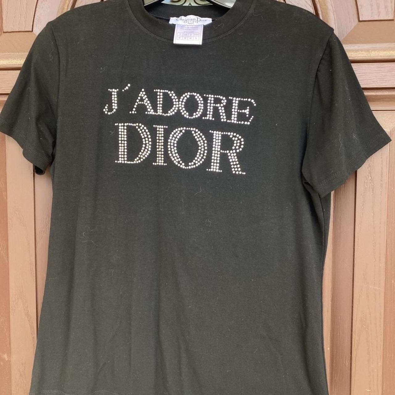 Vintage Y2k Christian Dior rhinestone baby tee. No... - Depop