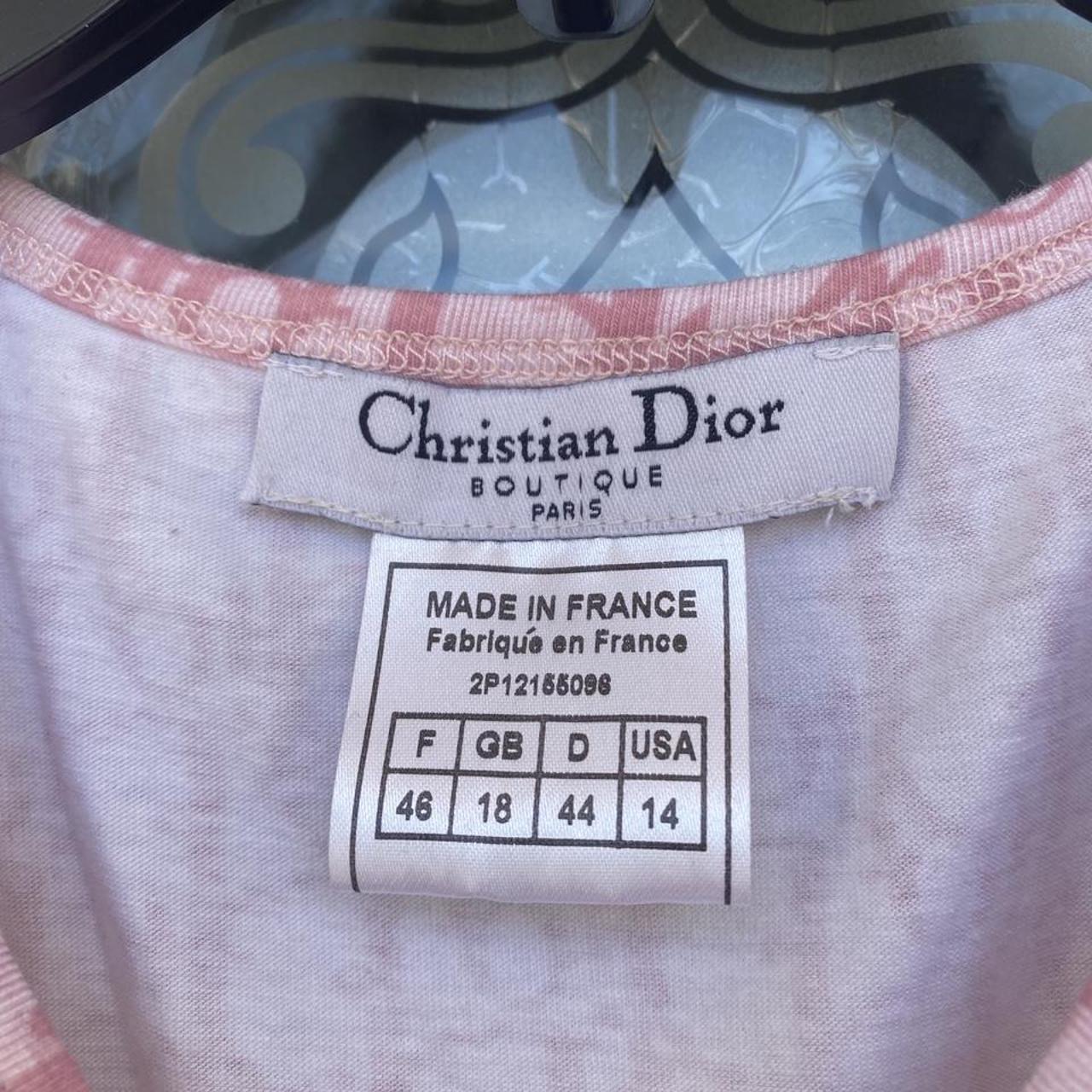 Christian Dior Women's Pink and White Vest | Depop