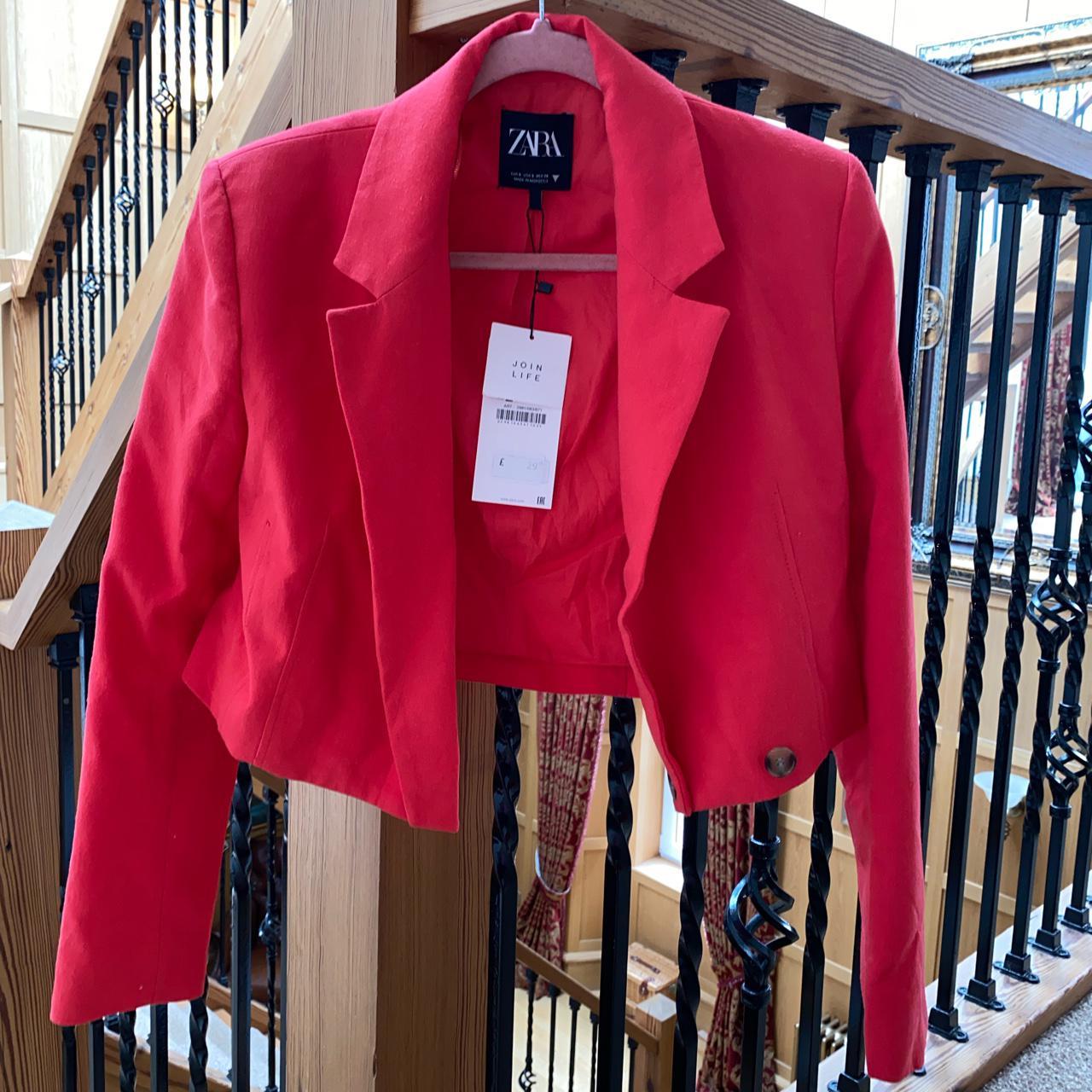 coral red blazer