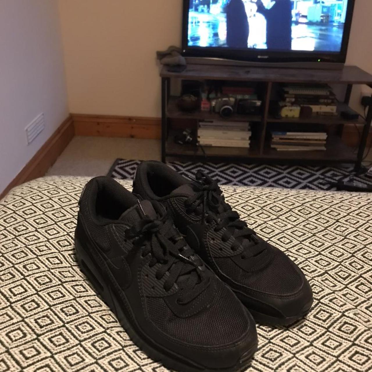 Triple black Nike air max, brand new only worn... - Depop