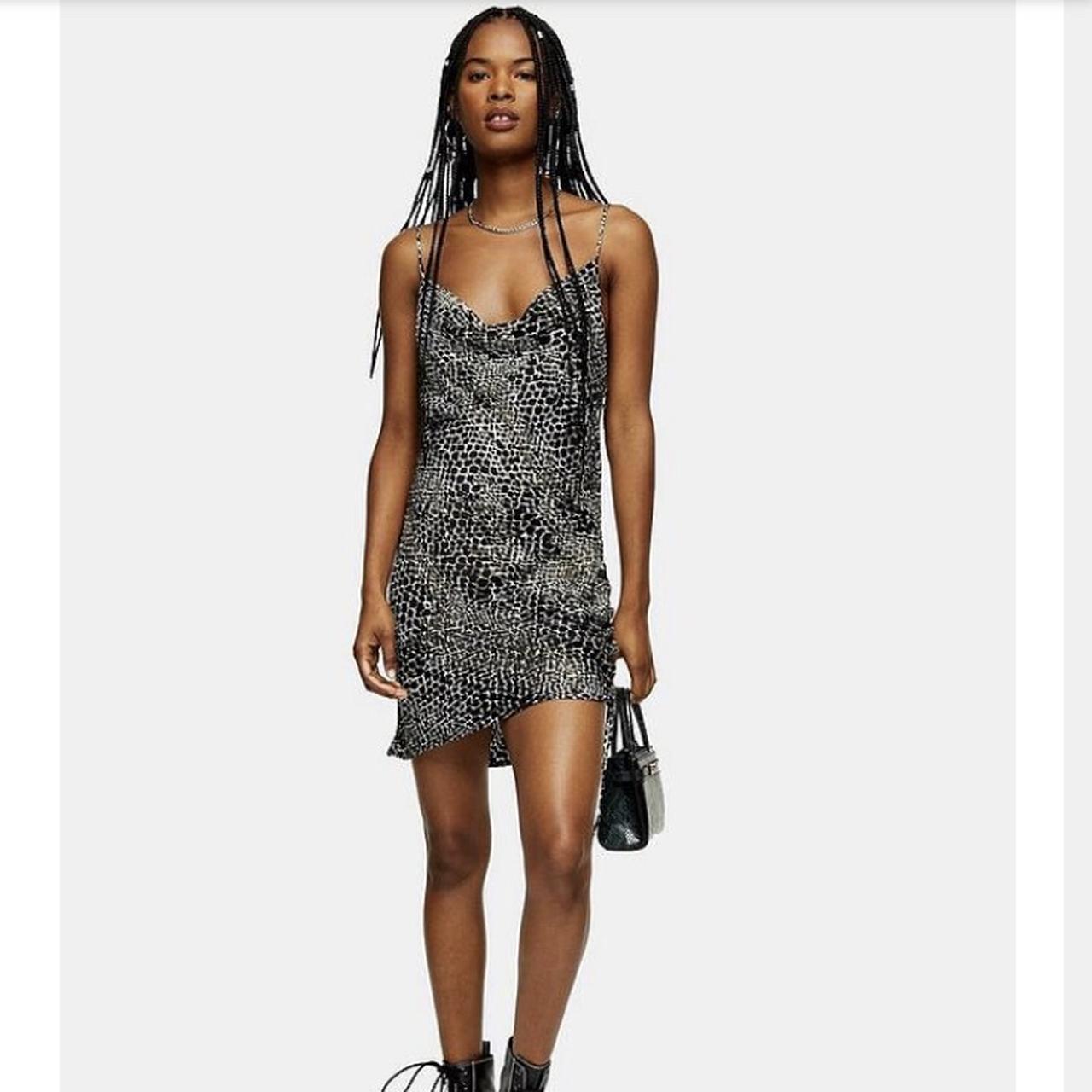 Topshop cowl neck leopard print satin