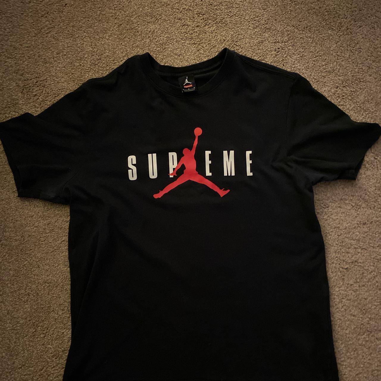 Supreme jordan best sale tee black