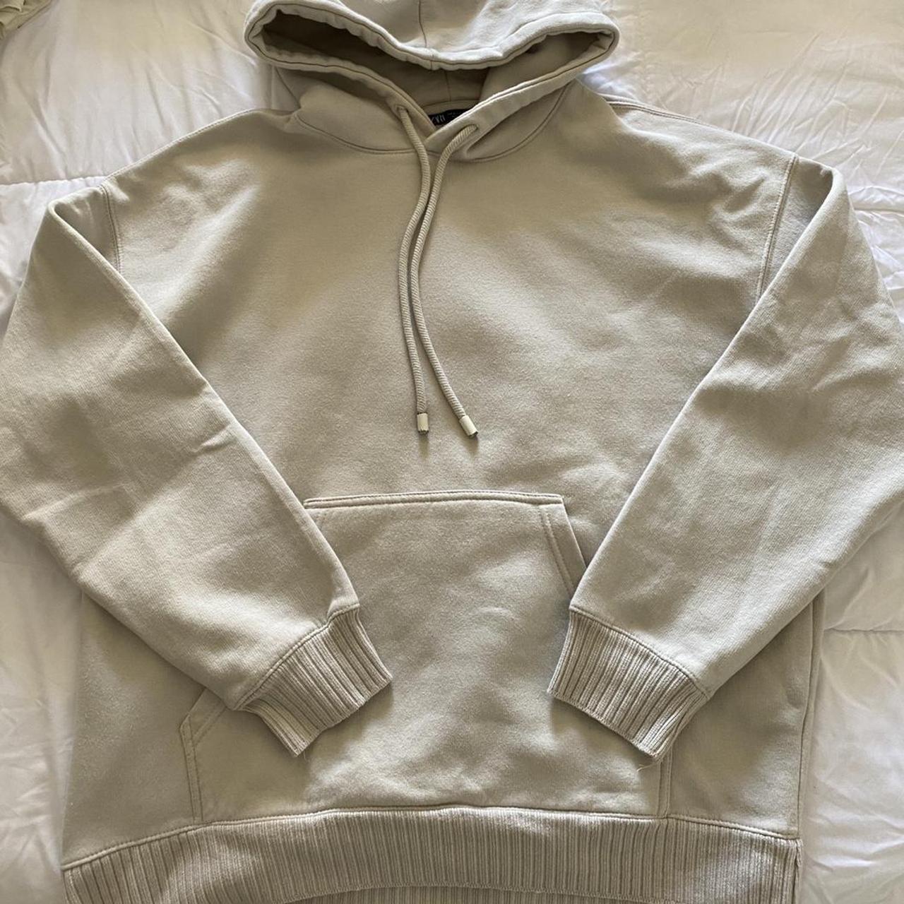 Zara beige oversized hoodie Size M (fits like a... - Depop