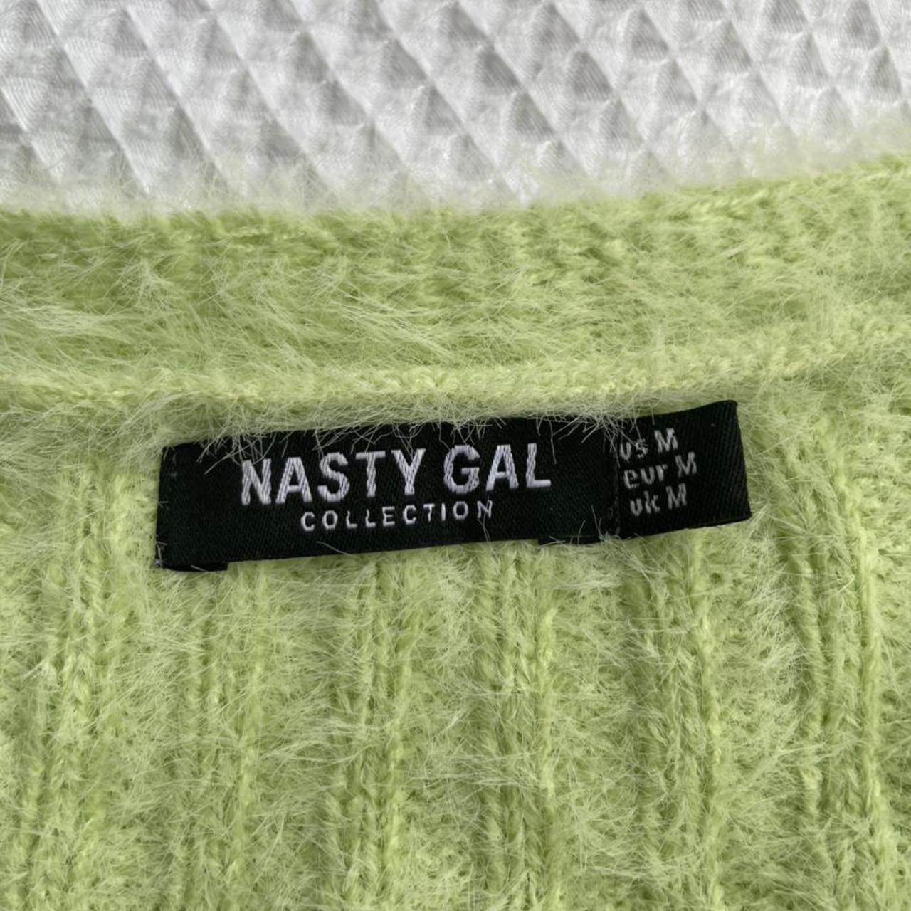 ⚡️NASTY GAL fluffy lime cardigan Barely worn,... - Depop
