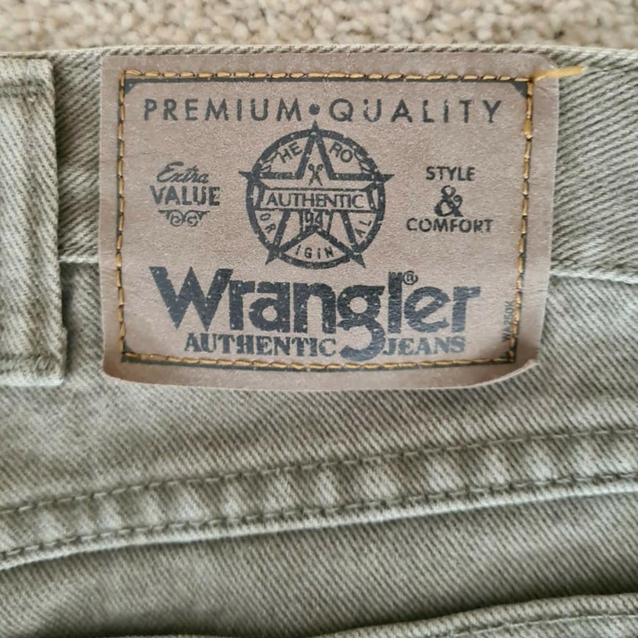 Wrangler Men's Green and Khaki Jeans | Depop