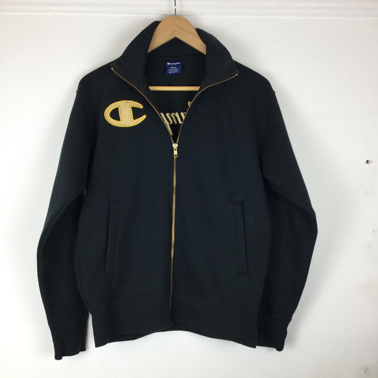 rare vintage Champion black and gold jacket Depop