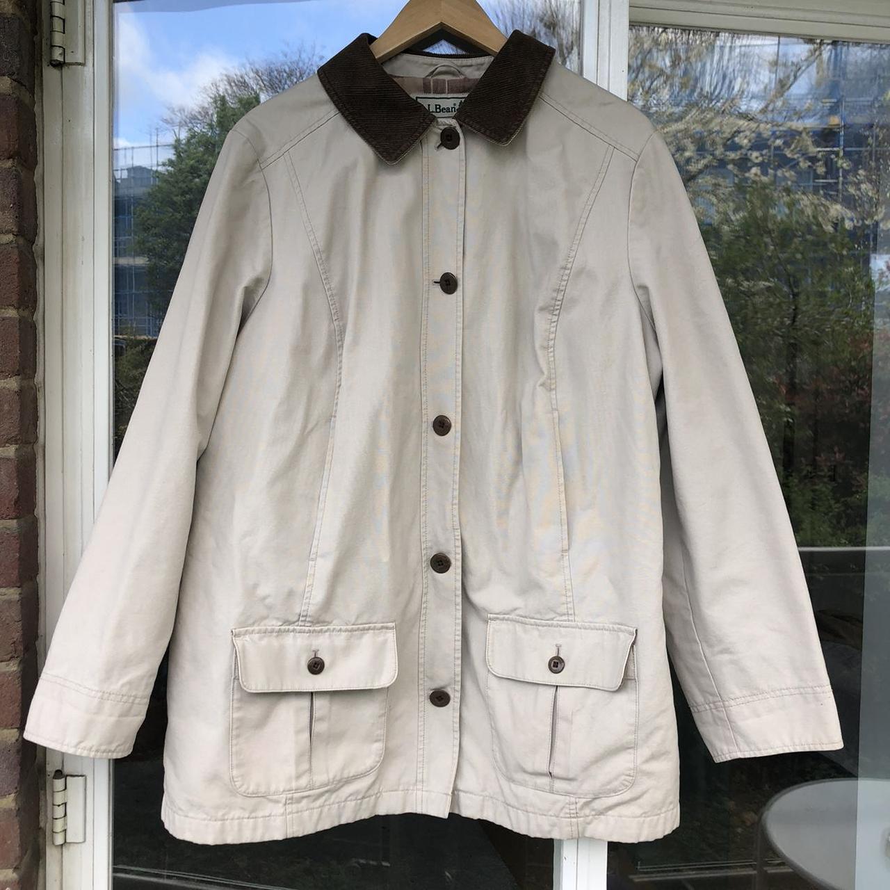 L.L. Bean vintage parka coat jacket. Heavy beige... - Depop