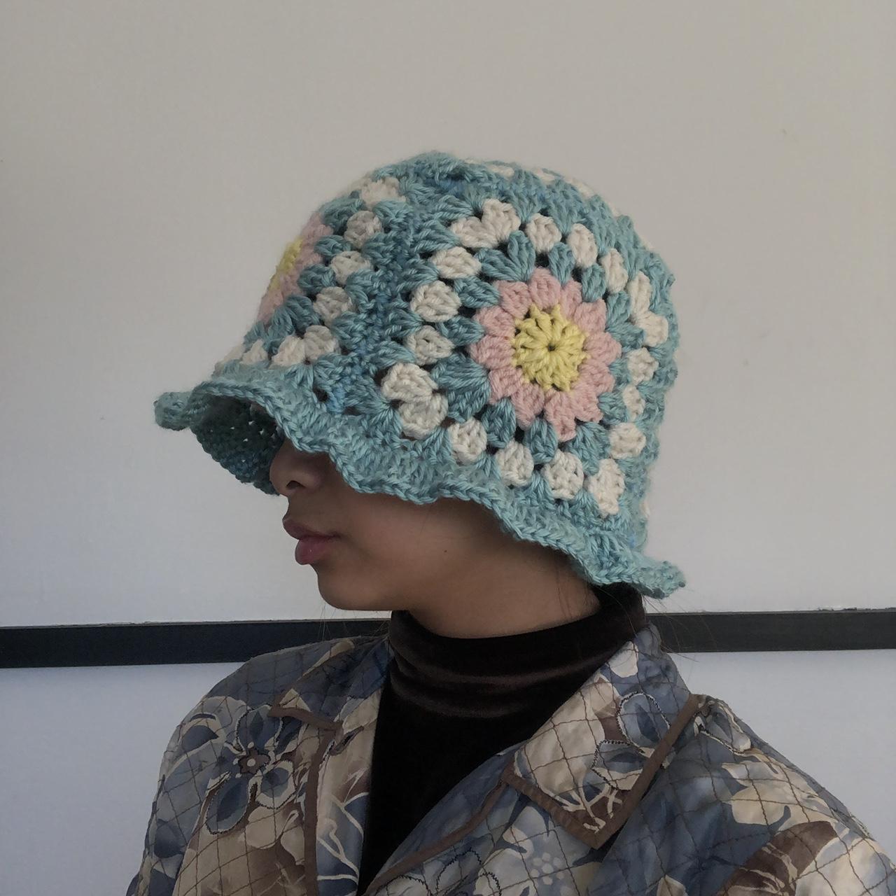 Women's Pink and Blue Hat (2)