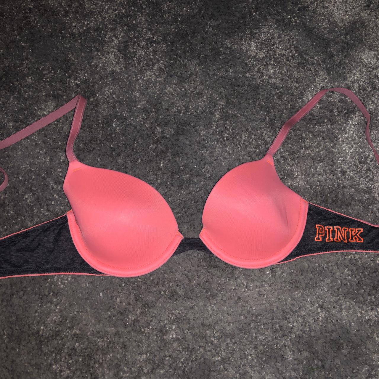 PINK - Victoria's secret neon orange bra size - Depop