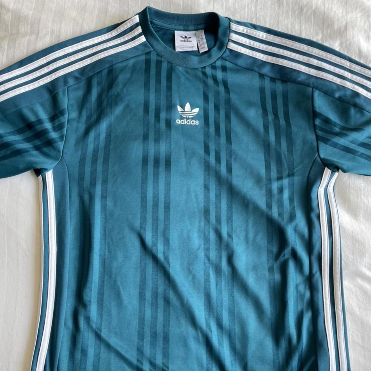 Adidas blue stripe sports style top - Men’s Small.... - Depop