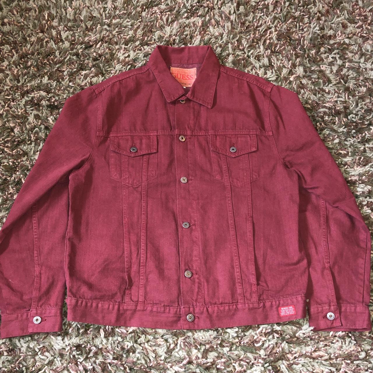 guess red denim jacket