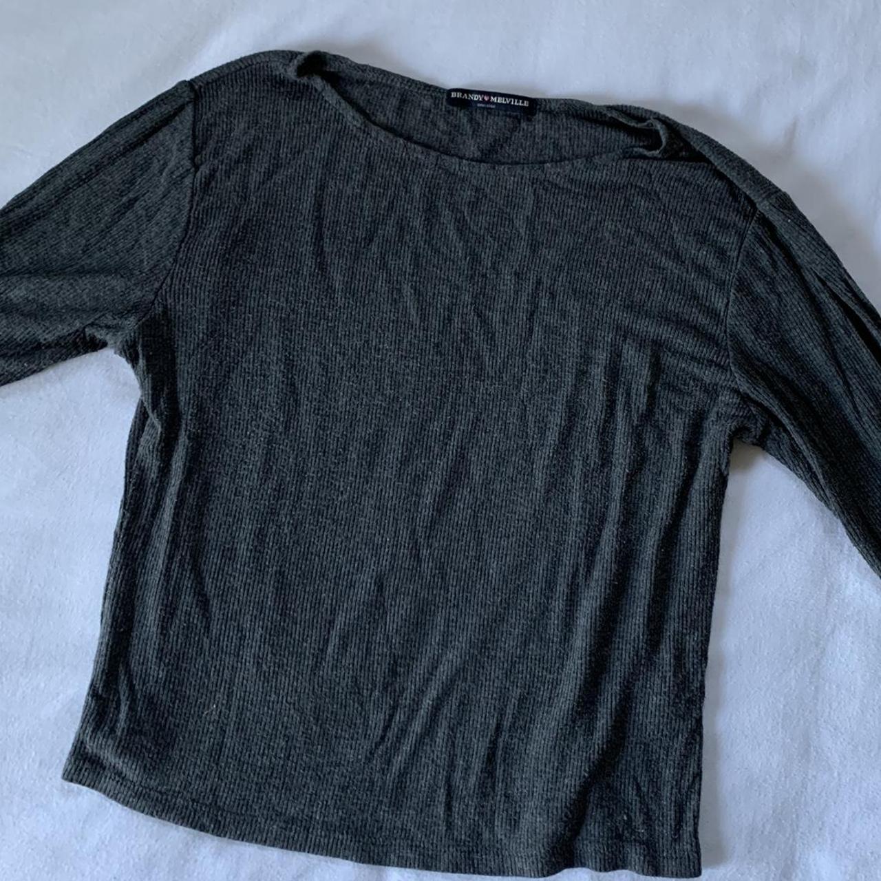 ribbed grey brandy long sleeve. insanely soft and... - Depop