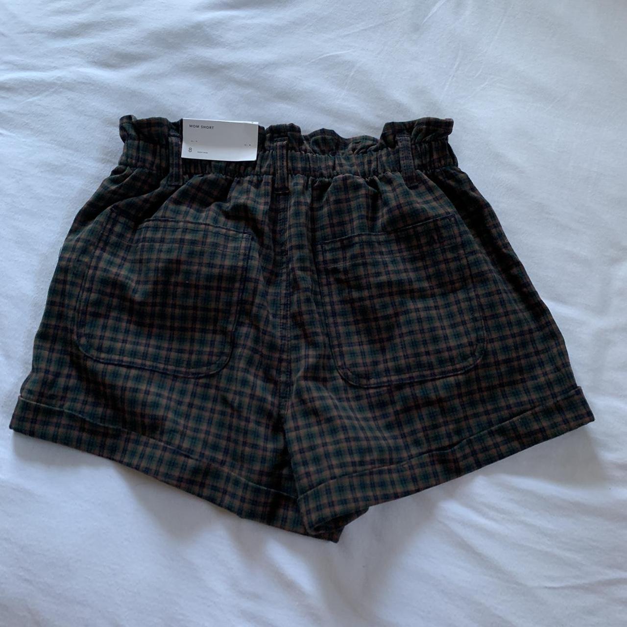 green navy and orange plaid shorts from ae. nwt.... - Depop