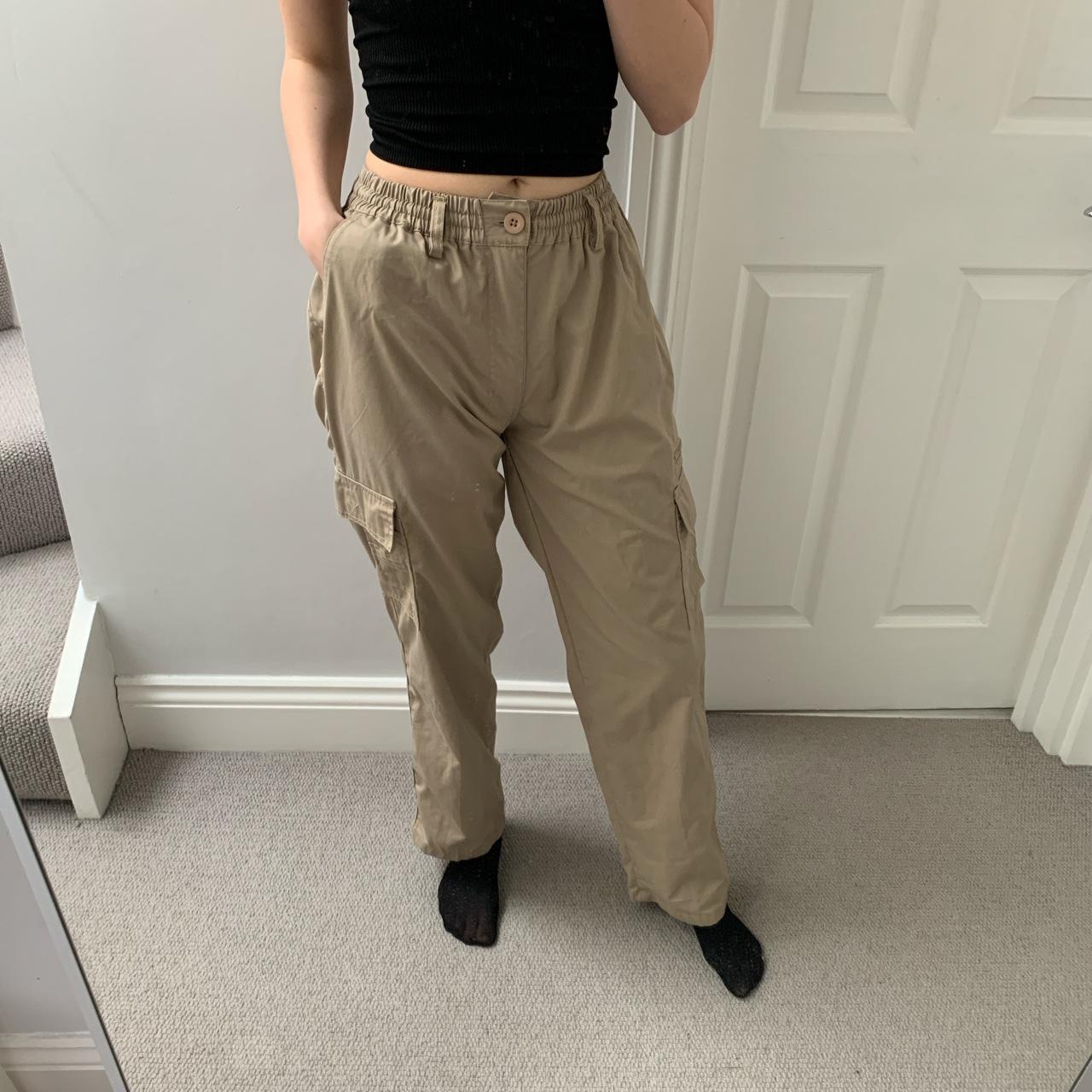 SIZE 8 CARGO TROUSERS. Elasticated waist so would... Depop