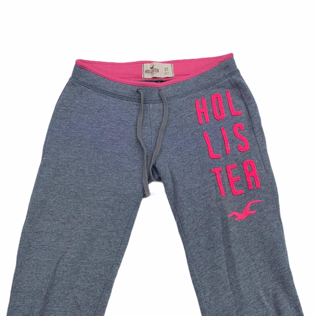 Hollister Co. Women's Grey and Pink Joggerstracksuits Depop
