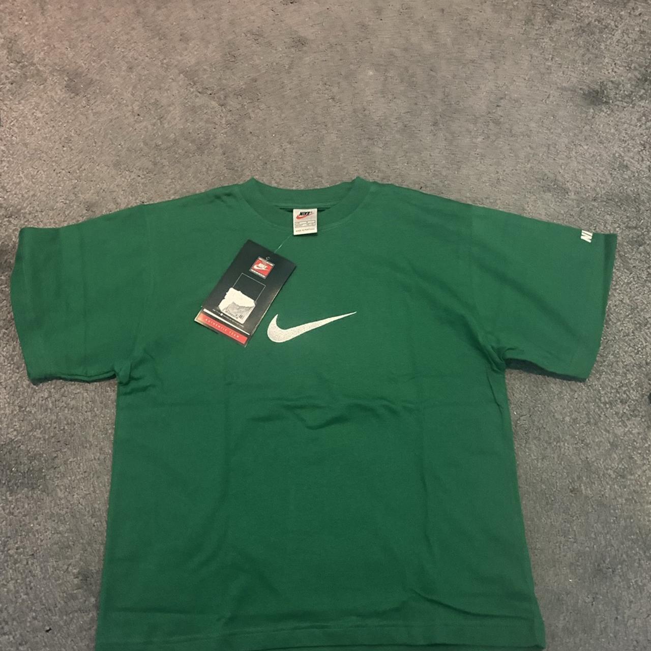 Vintage Nike t shirt Forest green Size M P2p -... - Depop