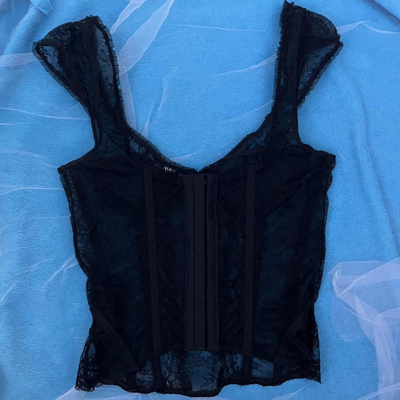 ZARA lace underlined bustier corset style top Brand - Depop