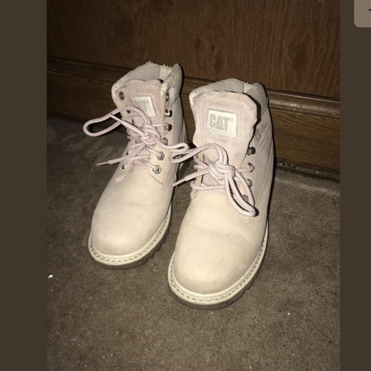 CATERPILLAR CAT PALE PINK WORK BOOTS SIZE 6 UK.... Depop