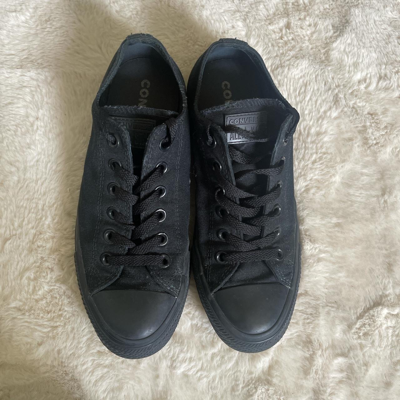 All black low converse size UK 6 Perfect condition... - Depop