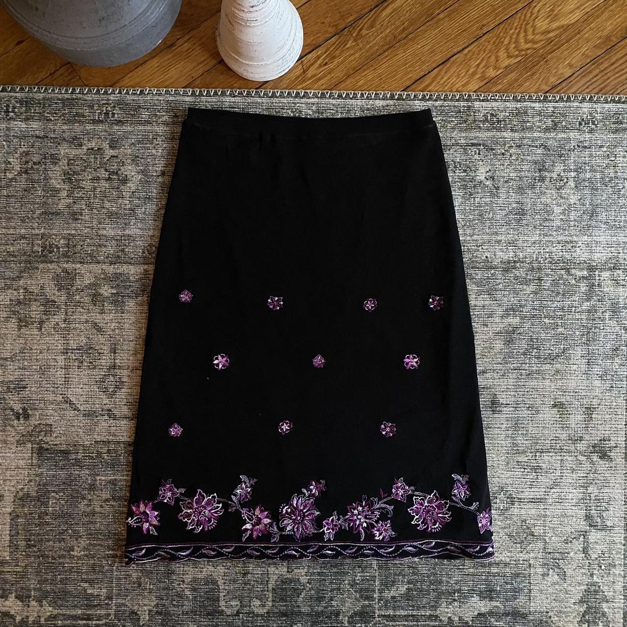 Oasis Women's Black and Purple Skirt