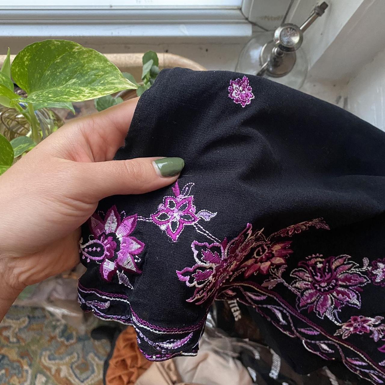 Oasis Women's Black and Purple Skirt (3)
