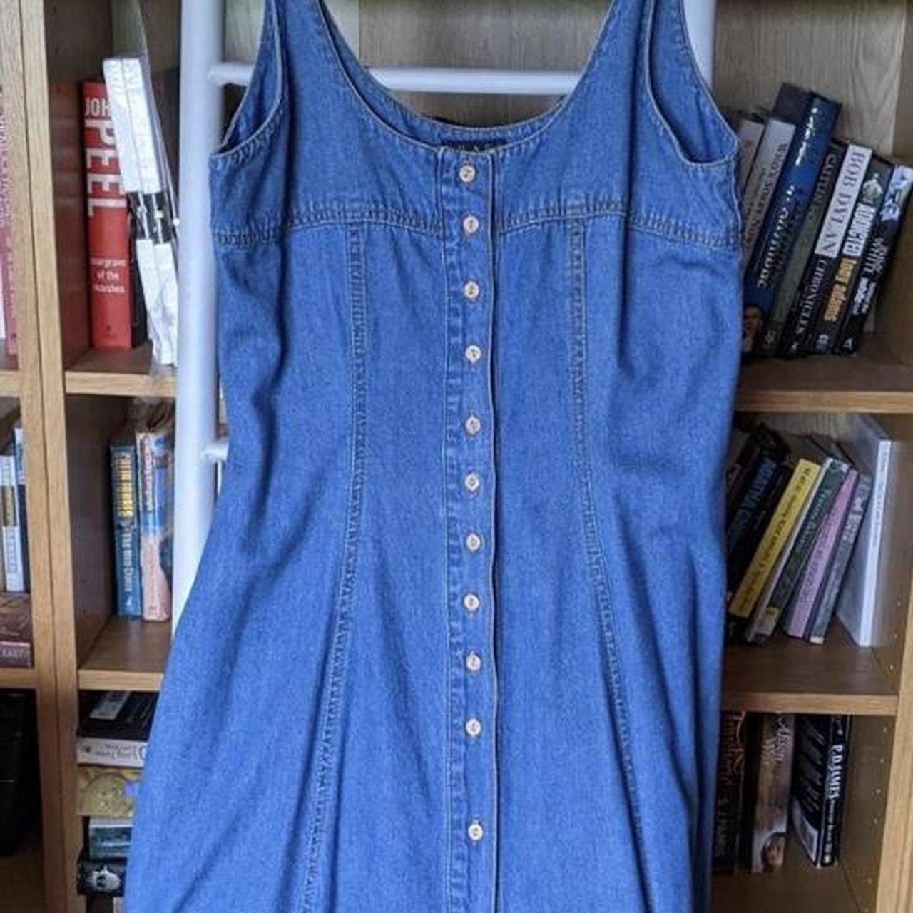 vintage-denim-midi-dress-too-small-for-me-otherwise-depop