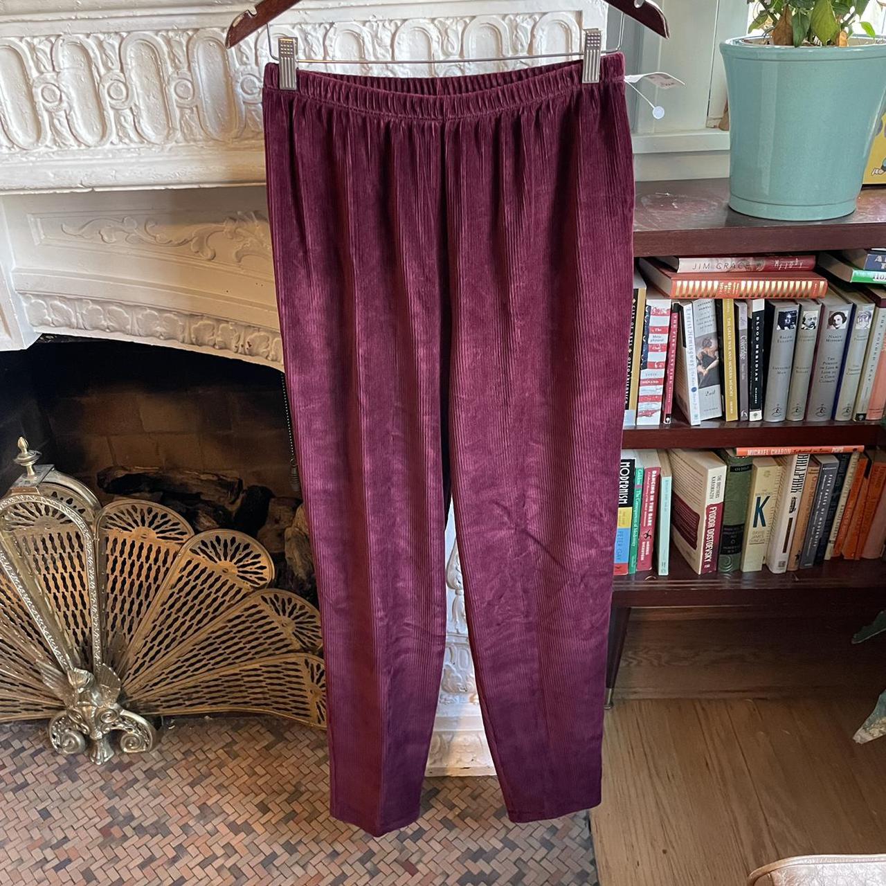 Women's Burgundy Trousers | Depop