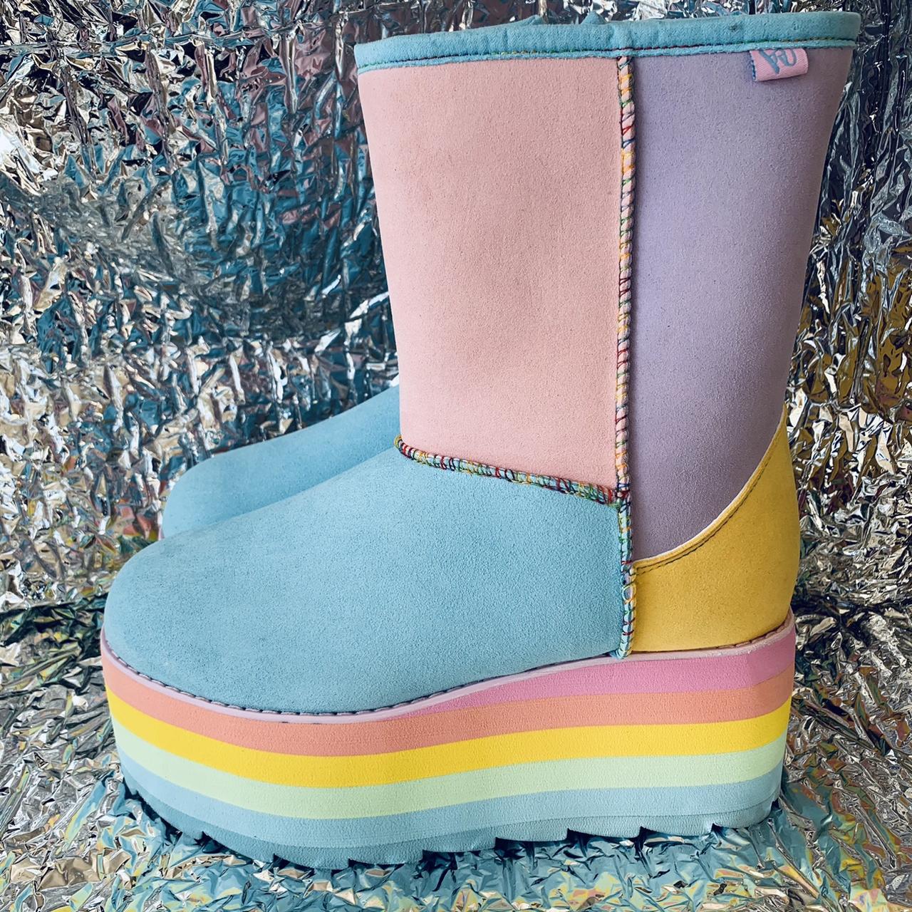 New YRU Pastel Shearling Platform Boots New in box... - Depop