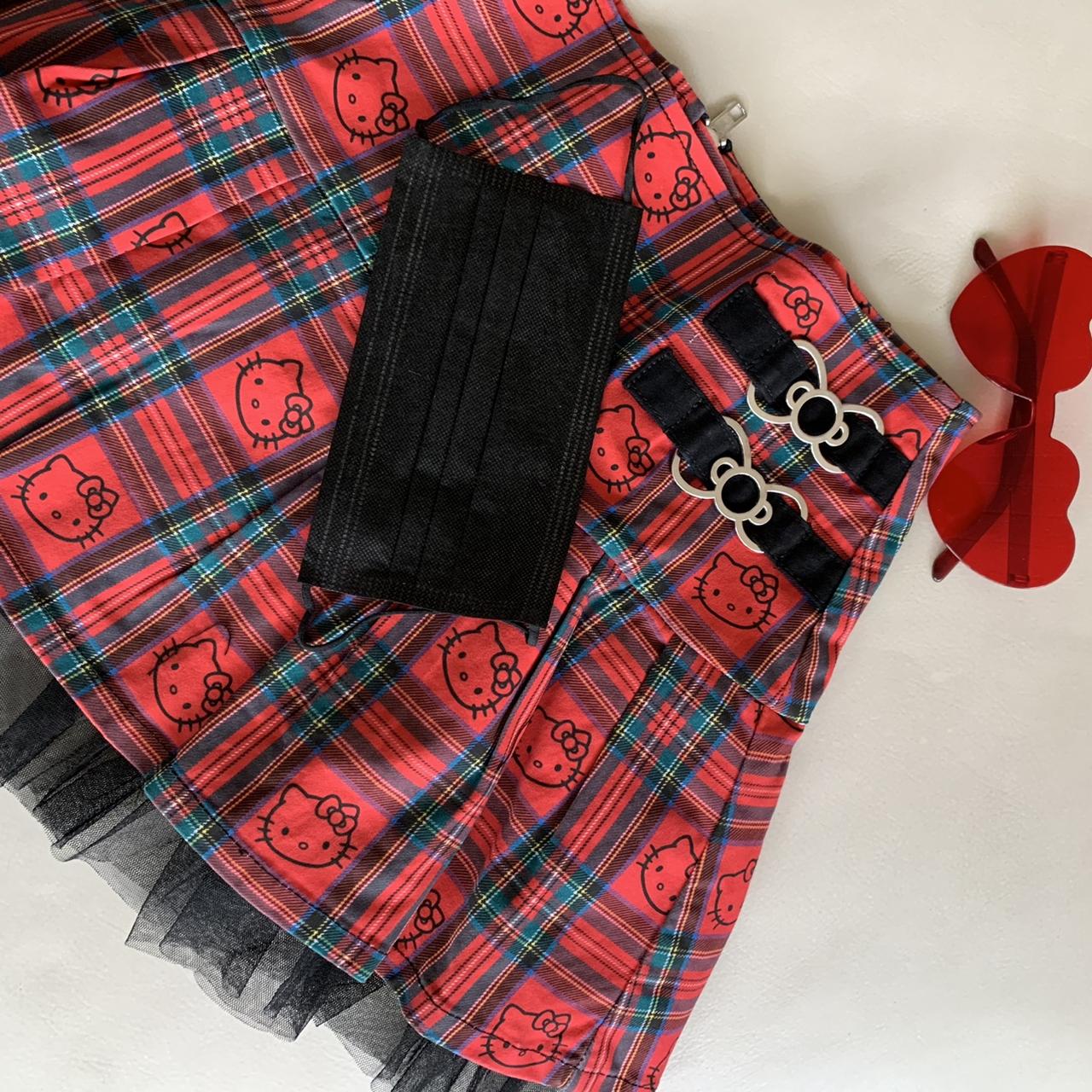 Dolls Kill x Hello Kitty Tarten Plaid Scotland Print Mini Dress