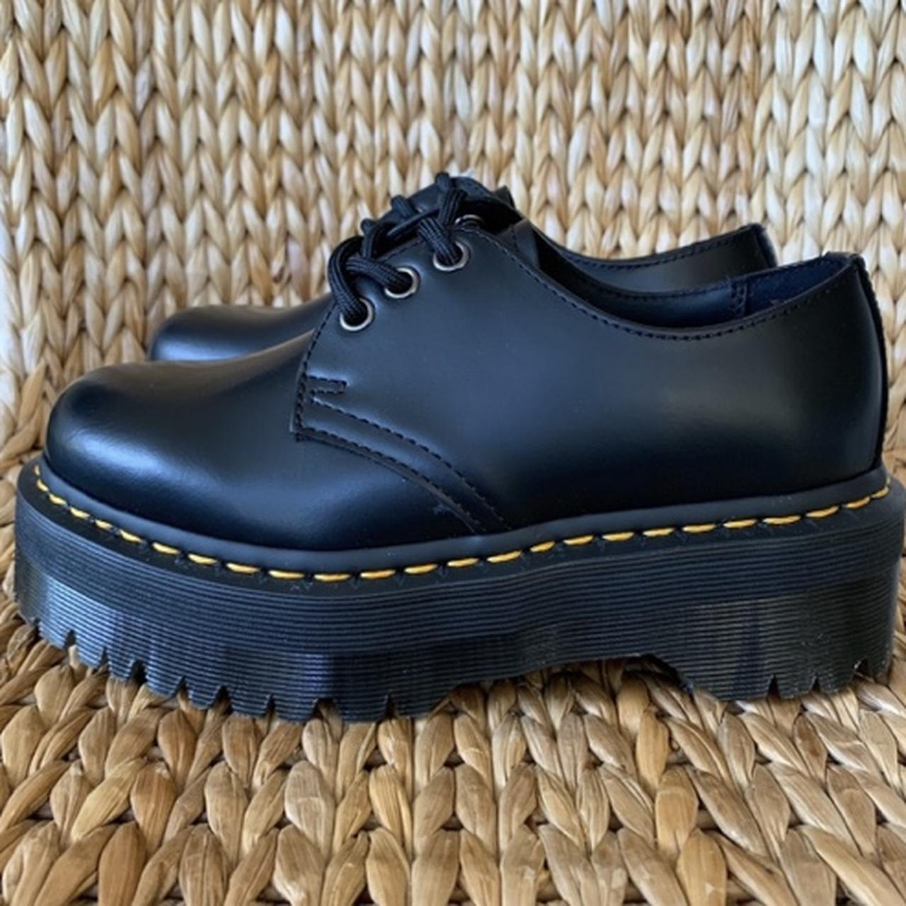 Dr. Martens 1461 Quad Retro Loafer in black polished... - Depop