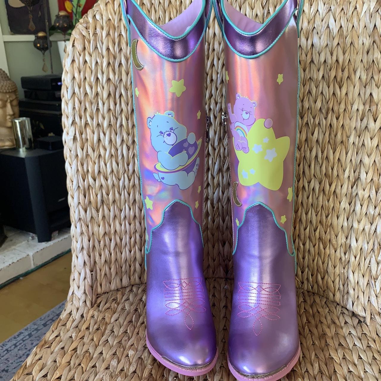 Dolls Kill Women's Pink and Purple Boots | Depop