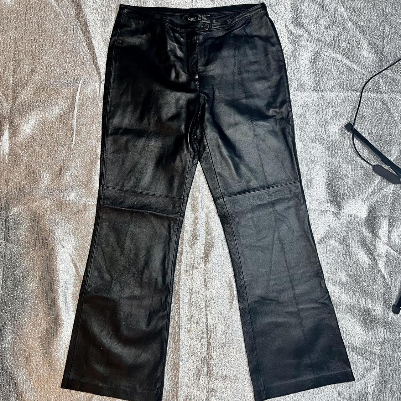 Cami International Genuine Black leather pants in a... Depop