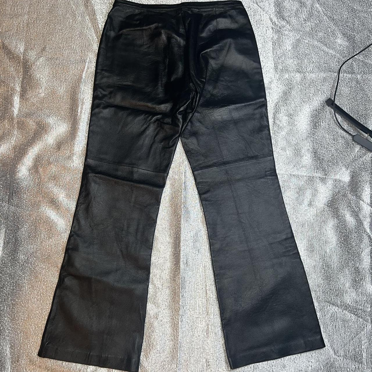 Cami International Genuine Black leather pants in a... - Depop