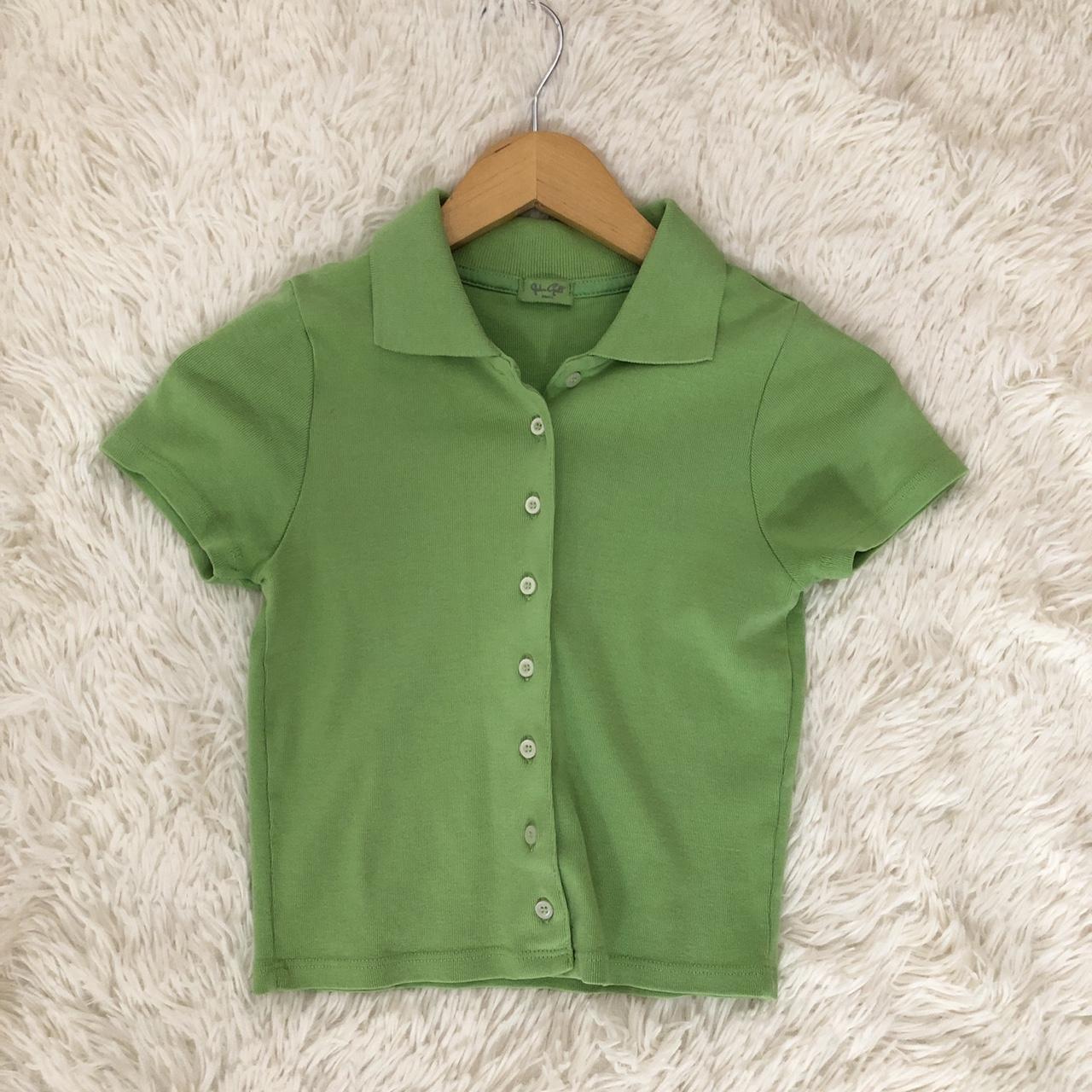 Brandy Melville lime green button up Caroline... Depop