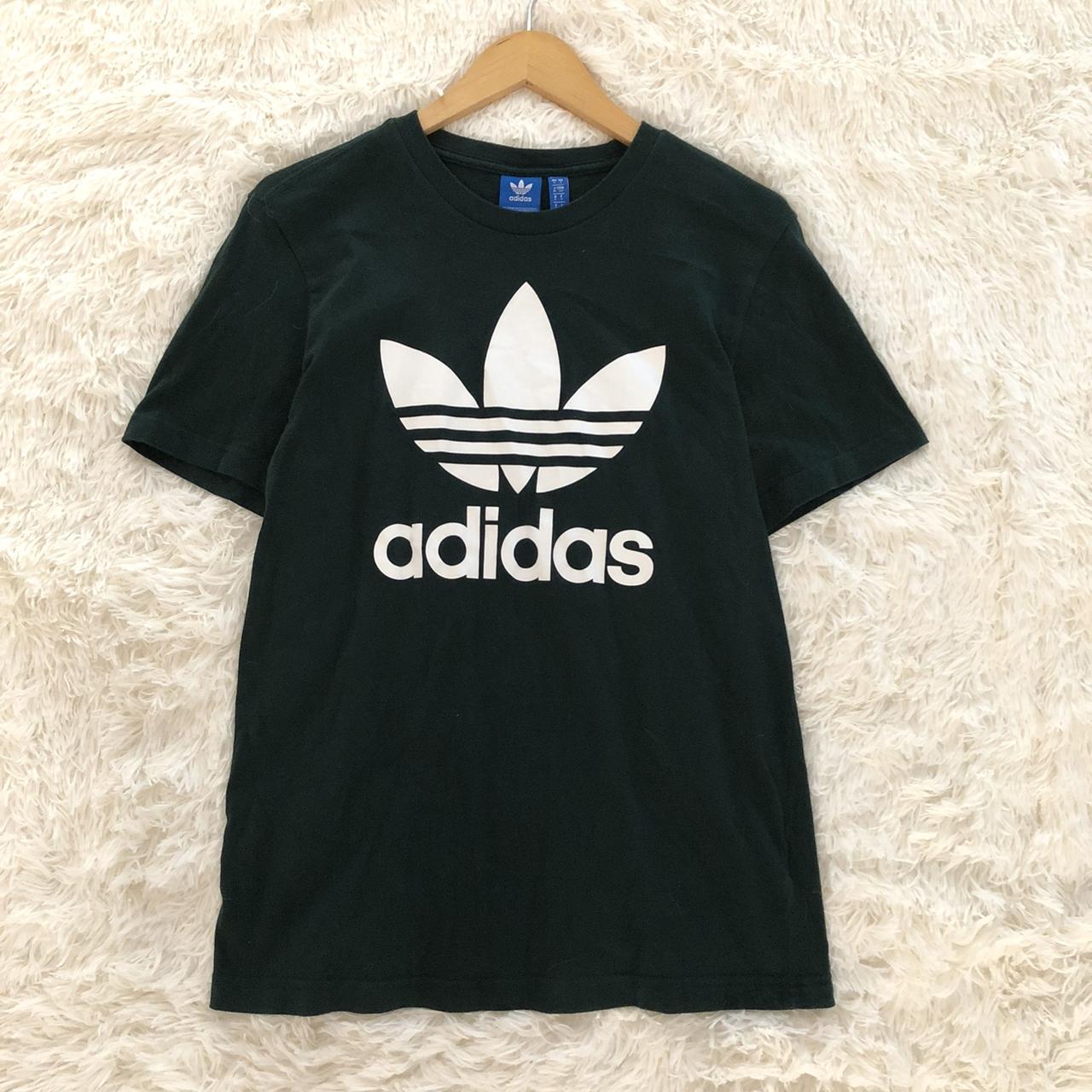 Adidas Originals trefoil logo tee in hunter green... - Depop