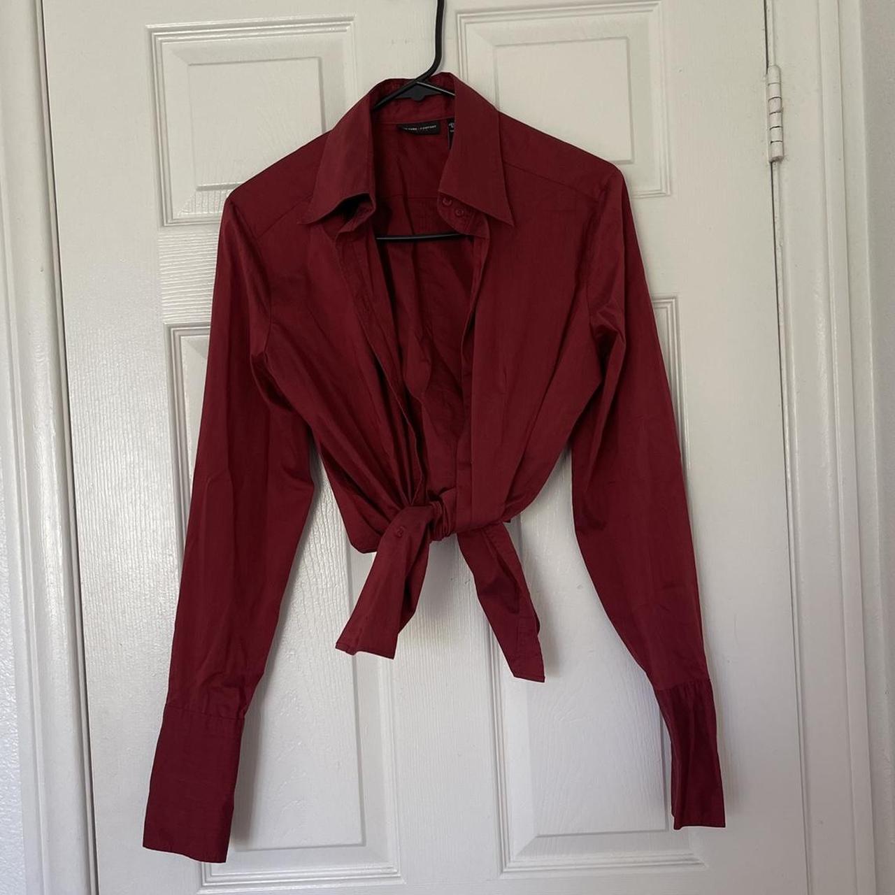 Women's Red and Burgundy Shirt | Depop