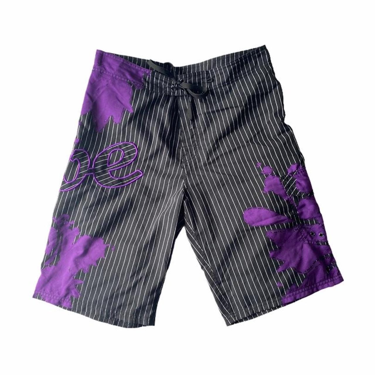 Men's Black and Purple Shorts | Depop