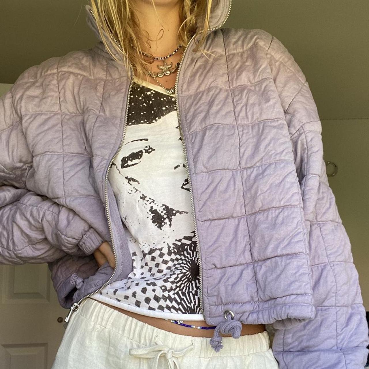 pull and bear quilted jacket... Depop