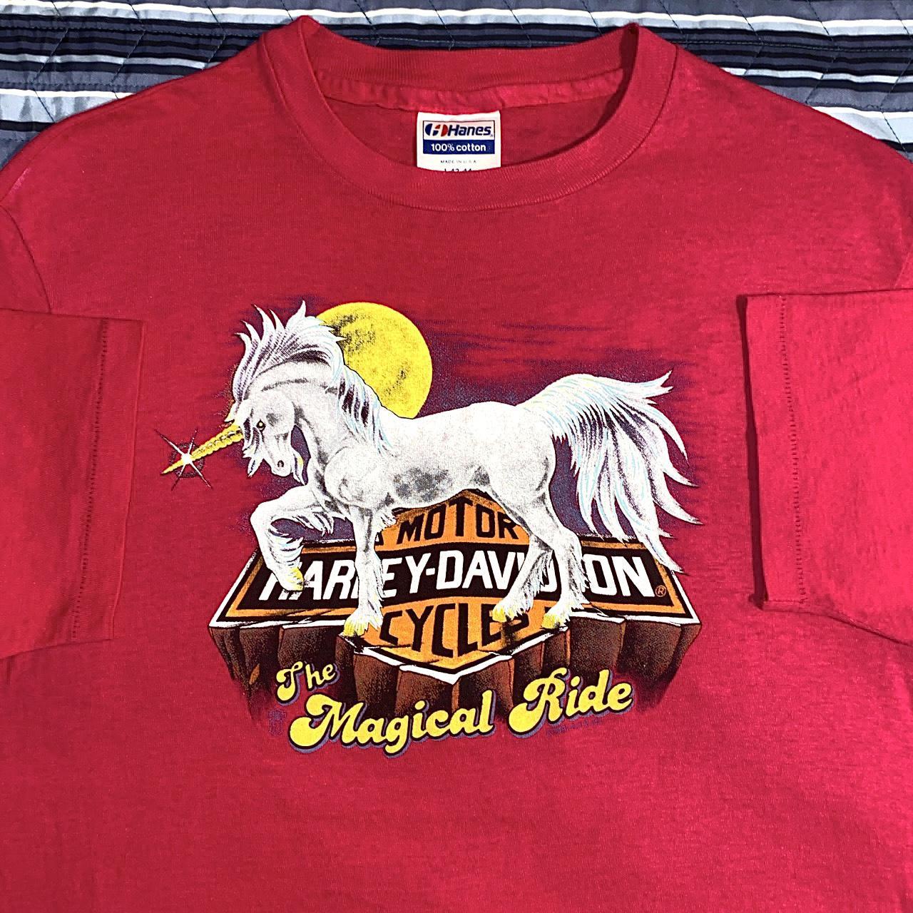 Vintage 1987 Harley Davidson Unicorn The Magical... - Depop