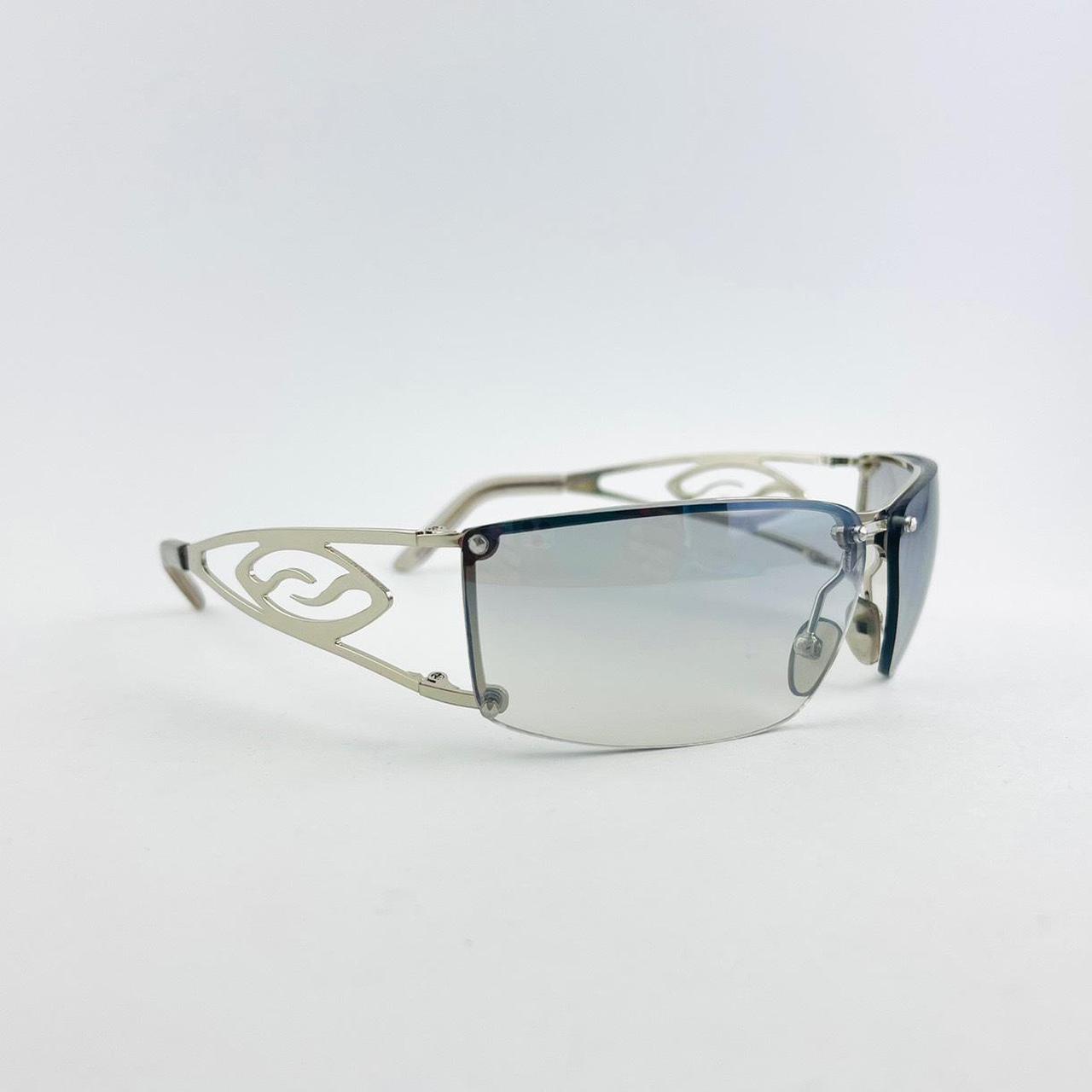 Authentic Y2K Transparent Grey Rimless Sunglasses ... - Depop