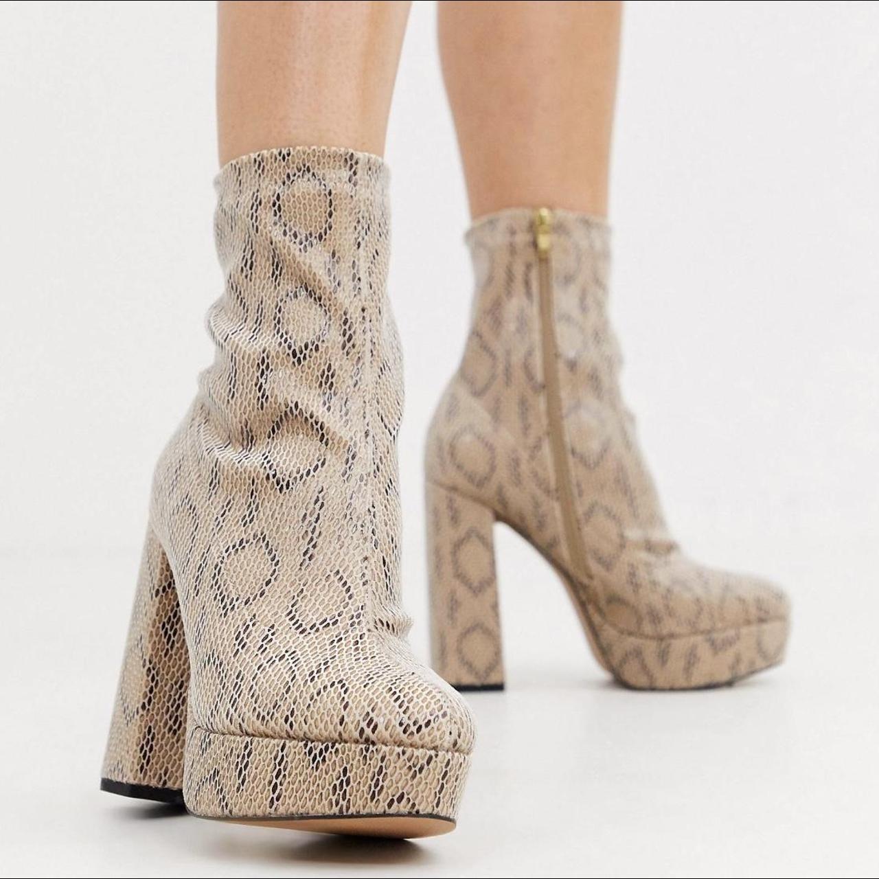 ASOS wide fit platform sock boots Size 5 Never... Depop