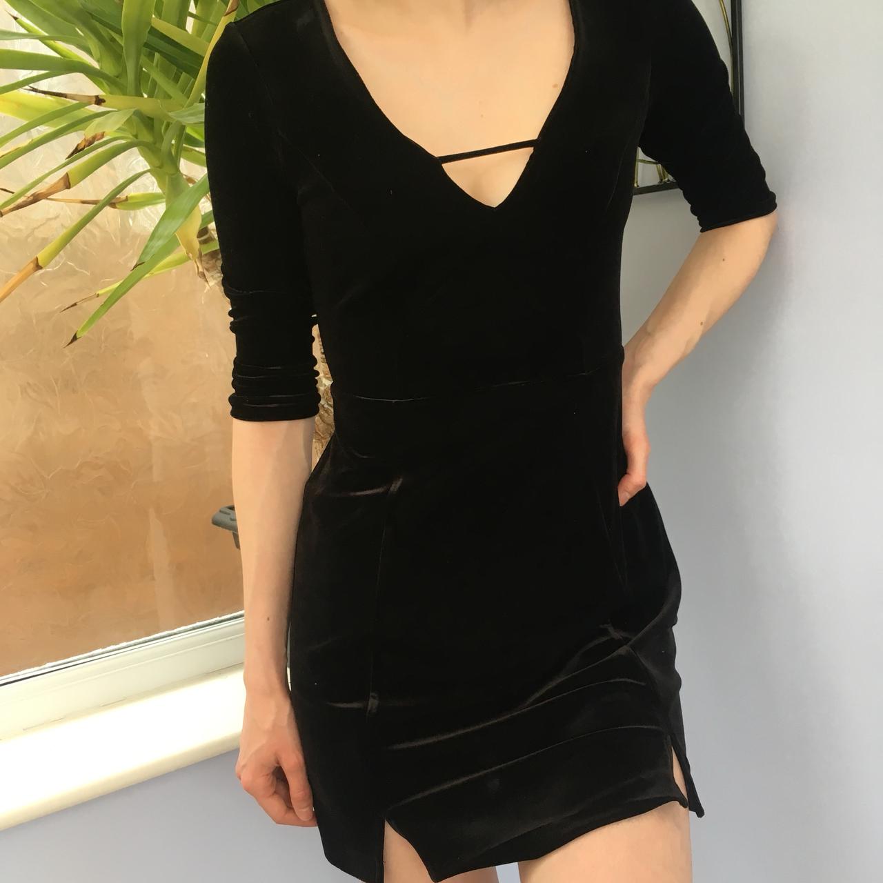 miss selfridge black velvet dress