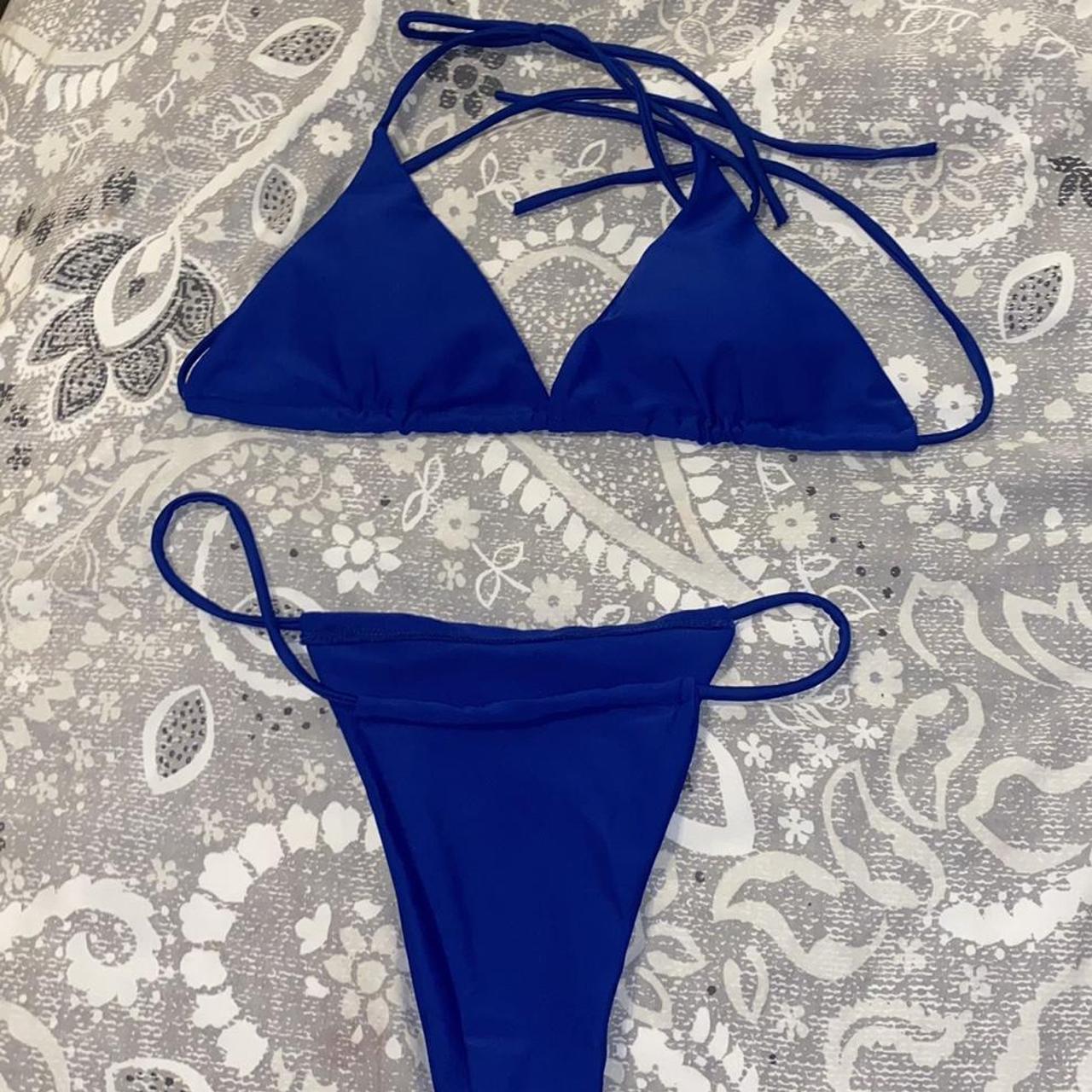 Cobalt blue string bikini set Bought new on a depop... - Depop