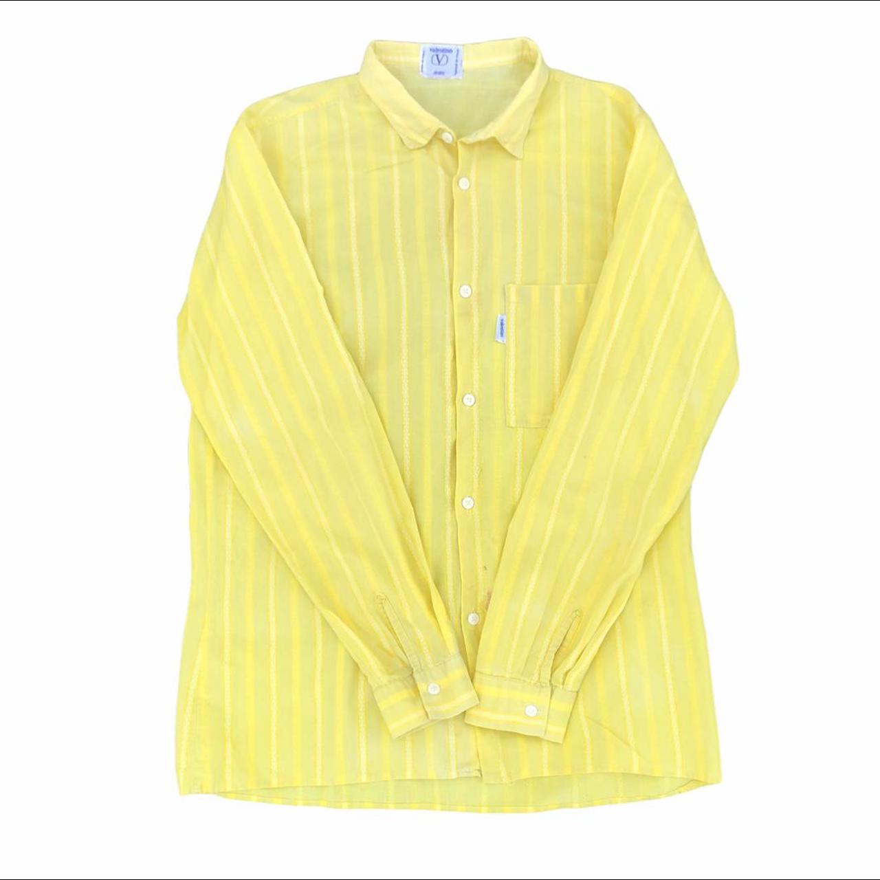 Valentino Men's Yellow and White Shirt | Depop