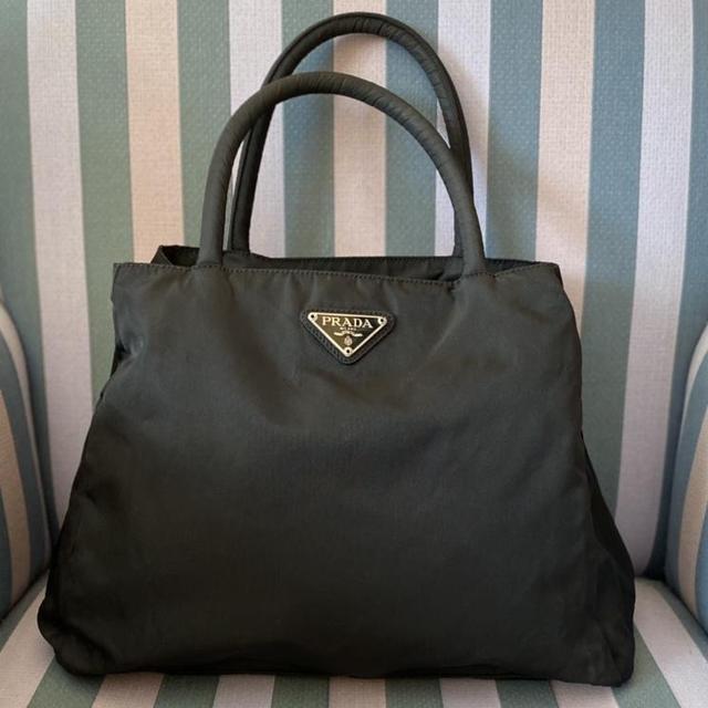 Vintage Prada nylon bag with top handle. Excellent - Depop