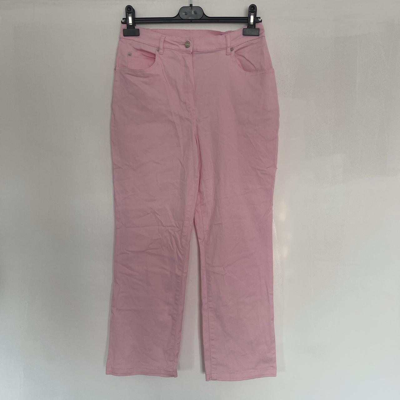 Baby Pink Wide Leg Trousers Pastel Pink Damart Jeans... - Depop